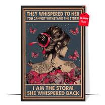 LOLUIS They Whispered To Her You Cannot Withstand The Storm I am The Storm She Whispered Back Poster, Vintage Mental Health Awareness Wall Art Home Office Decor DS1