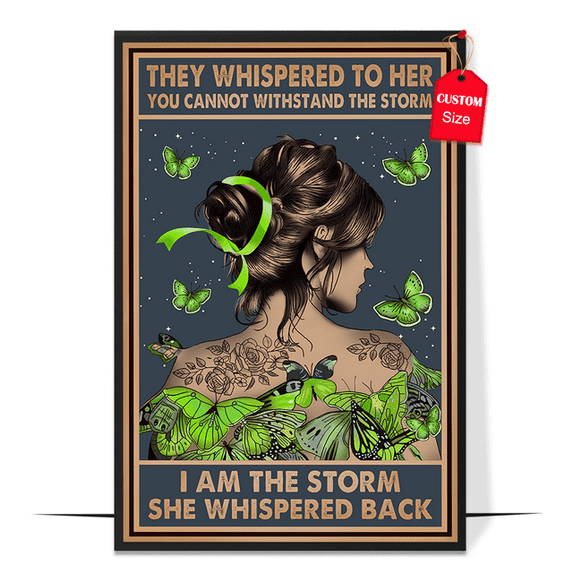 LOLUIS They Whispered To Her You Cannot Withstand The Storm I am The Storm She Whispered Back Poster, Vintage Mental Health Awareness Wall Art Home Office Decor DS5