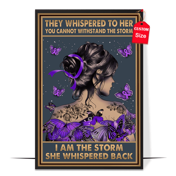 LOLUIS They Whispered To Her You Cannot Withstand The Storm I am The Storm She Whispered Back Poster, Vintage Mental Health Awareness Wall Art Home Office Decor DS6