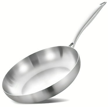 LOLYKITCH 12 inch Tri-Ply Stainless Steel Frying Pan,Skillet,Induction Pan,Dishwasher and Oven Safe,Heavy Duty and Detachable Handle.