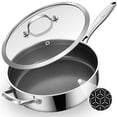 thumbnail image 1 of LOLYKITCH Tri-Ply Stainless Steel Non- stick 6 QT Saute Pan with Lid,12 inch Deep Frying Pan,Jumbo Cooker,Dishwasher and Oven Safe,Detachable Handle, 1 of 9