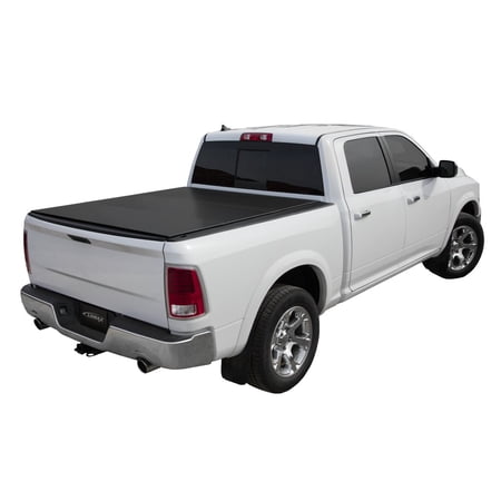 LOMAX 2009-2021 Fits Dodge Ram 1500 2019-2024 Ram 1500 Classic Short Bed 5' 7" Box Without RamBox Cargo Management System Black Matte Hard Tri-Fold Tonneau Cover B1040019