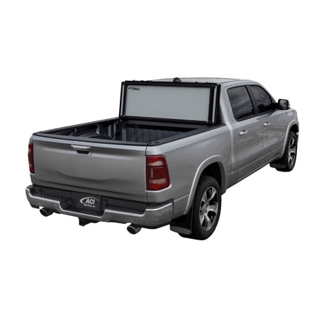LOMAX 2019-2024 Fits Dodge Ram 1500 6' 4" Box except Multifunction Tailgate Black Urethane Split Tonneau Cover G3040049