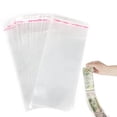 LOMIMOS 100pcs Cake Money Box Transparent Bag,Resealable Cellophane Adhesive SelfSealing Clear