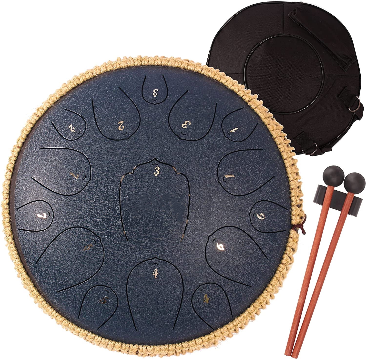 LOMUTY Steel Tongue Drum, 13D Major 15 Notes, Percussion