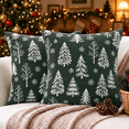 thumbnail image 1 of LOMYOLO Christmas Throw Pillow Covers Set of 2, 20x20IN Chenille Double Side Xmas Decorative Pillow Covers Soft Farmhouse Holiday Cushion Covers for Sofa Couch Bed, Christmas Tree Reindeer Snowflake, 1 of 8