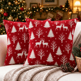 thumbnail image 1 of LOMYOLO Christmas Throw Pillow Covers Set of 2, 18x18IN Chenille Double Side Xmas Decorative Pillow Covers Soft Farmhouse Holiday Cushion Covers for Sofa Couch Bed, Christmas Tree Reindeer Snowflake, 1 of 8