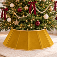thumbnail image 1 of LOMYOLO Velvet Christmas Tree Collar 30 Inch Foldable Christmas Tree Skirt Stand Cover, Plush Xmas Tree Base Cover with Gold Trim, Christmas Tree Collar for Indoor Holiday Decorations - GOLD, 1 of 8