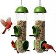 thumbnail image 1 of LONA Bird Feeders for Outdoors 2 Pack, Tube Birds Feeder Weatherproof with Multiple Hanging Methods, Wild Feeding Silo for Outside, 3 Port, 1 of 12
