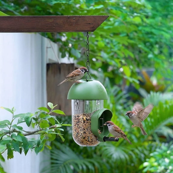 LONA Bird Feeders for Outdoors, Tube Feeder Weatherproof with Multiple Hanging Methods, Wild Bird Feeding Silo for Outside, 1 Port