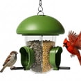 thumbnail image 1 of LONA Outdoor Tube Bird Feeder, 3-Compartment Hanging Bird Feeder with Weatherproof Dome & 3 Feeding Ports (Green), 1 of 13
