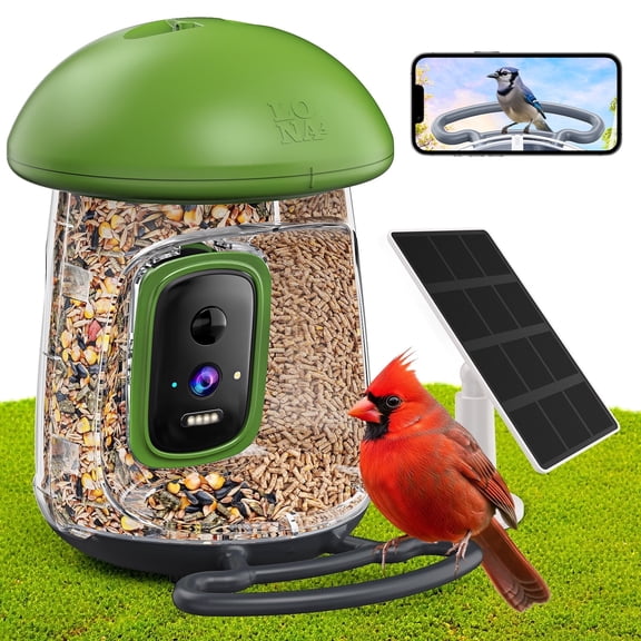 LONA Smart Bird Feeder with Camera, Bird Watching Camera, AI Identify 10000+ Species, Ideal Gift, Weatherproof Dual Chambers