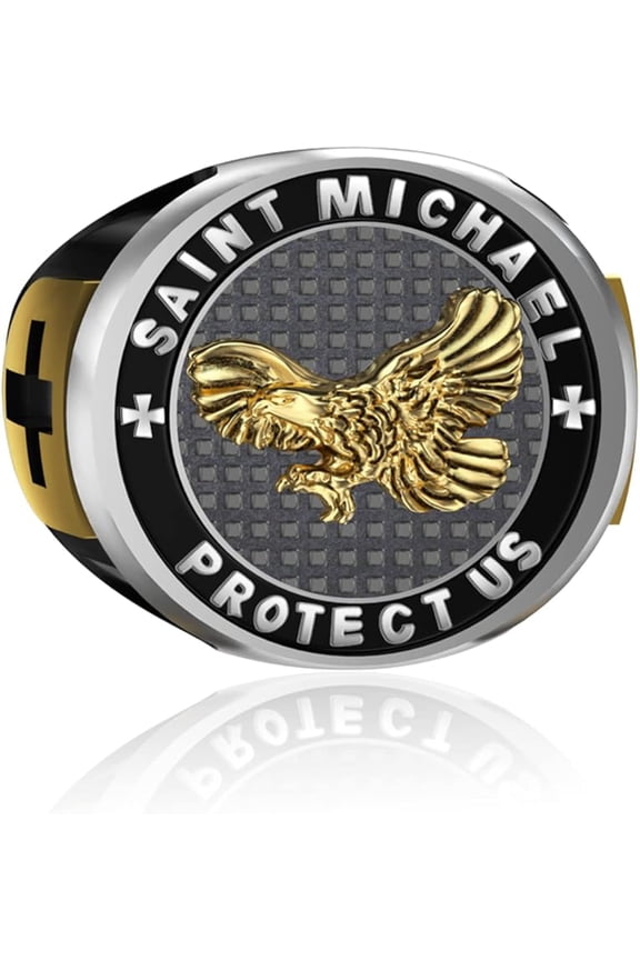 LONAGO Men Eagle Ring Sterling Silver Man Signet Ring Gift for Father Friends