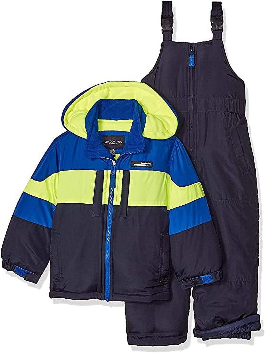 LONDON FOG Big Boys 2 Piece Colorblock Snow Bib and Jacket Snowsuit Walmart