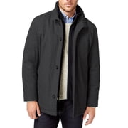 London Fog Mens Classic Wool Blend Car Coat with Bib