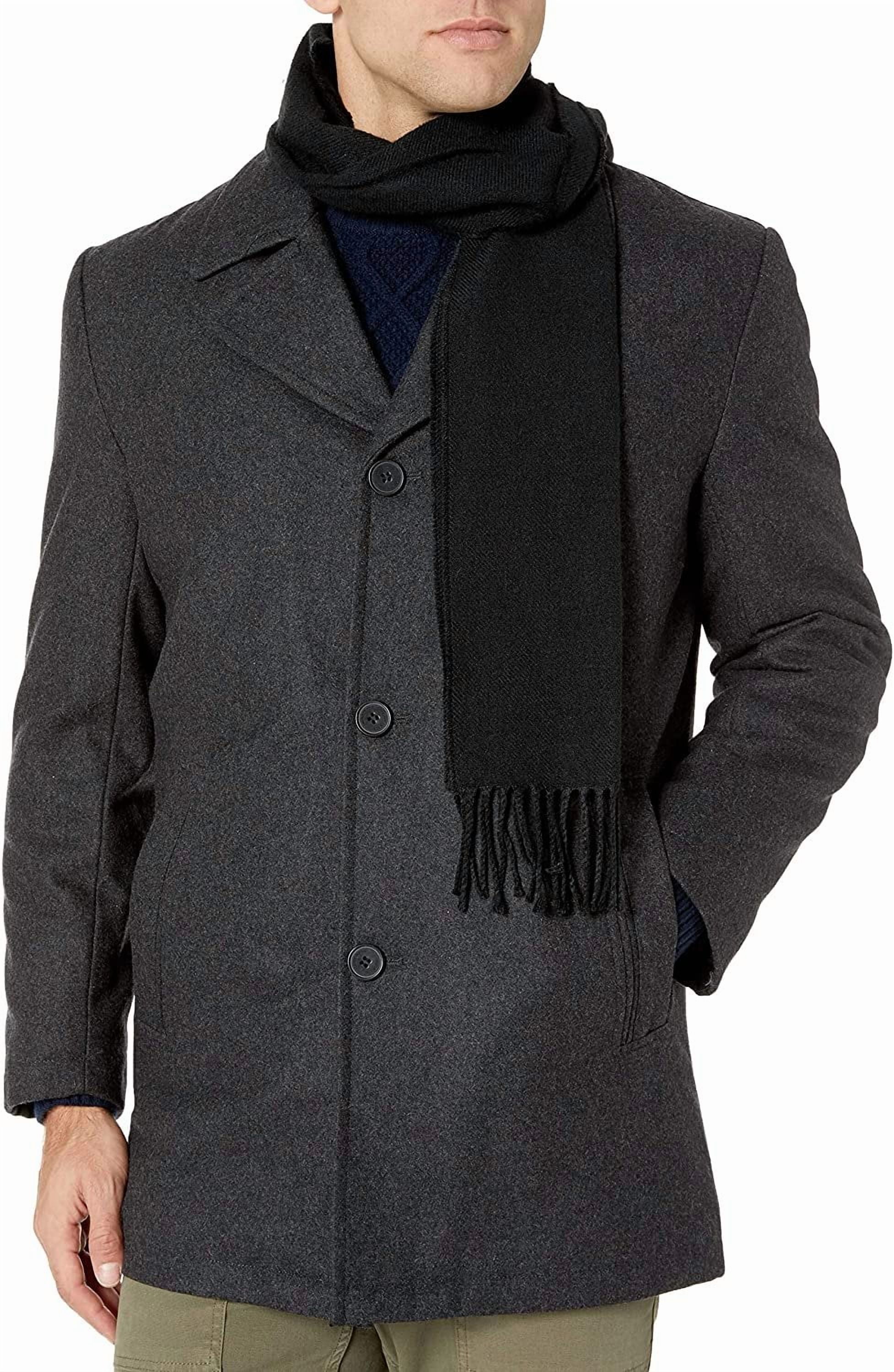 LONDON FOG Men's Car Coats Classic Fit Overcoats for Men Wool Blend Top ...