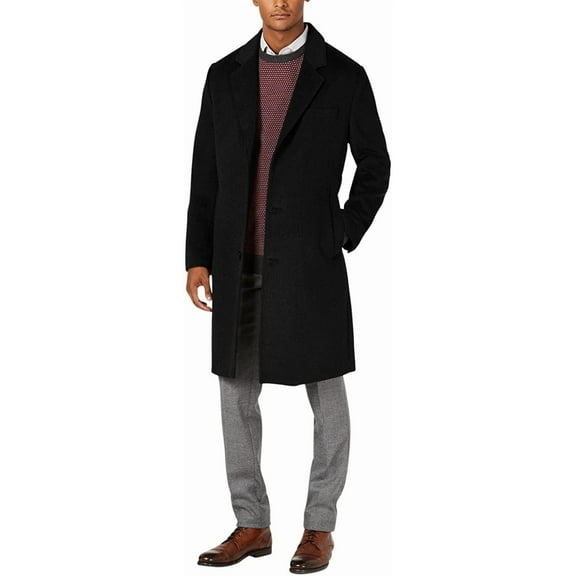LONDON FOG Men's Coats Classic Fit Overcoats for Men Wool Blend Top Coats for Men Regular & Big-Tall Sizes