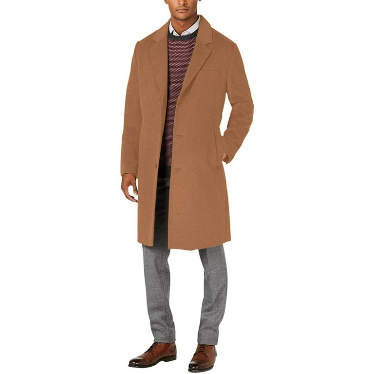 LONDON FOG Men s L19195 Signature Wool Blend Top Coat Camel 60R Walmart