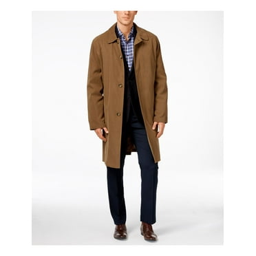 LONDON FOG Mens Beige Button Down Coat 44S
