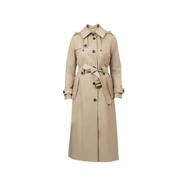 LONDON FOG Women's Khaki Hooded Trench Coat Jacket Belted Regular & Plus Sizes