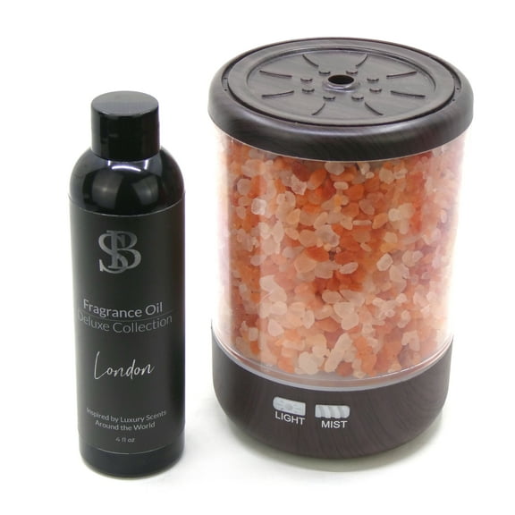 LONDON Inspired by Pink Sugar Scent Luxury Fragrance Oil 4 fl oz and Salt Lamp Diffuser Kit for Home and Office