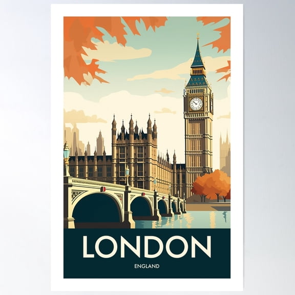 LONDON Poster, 12x18 UNFRAMED