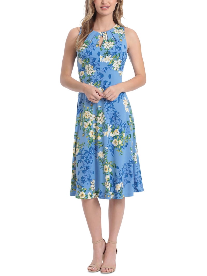 princess polly baby blue dress Metallic Keyhole Detail Tunic Dress, Royal Blue – Jolie Moi Retail main image 0