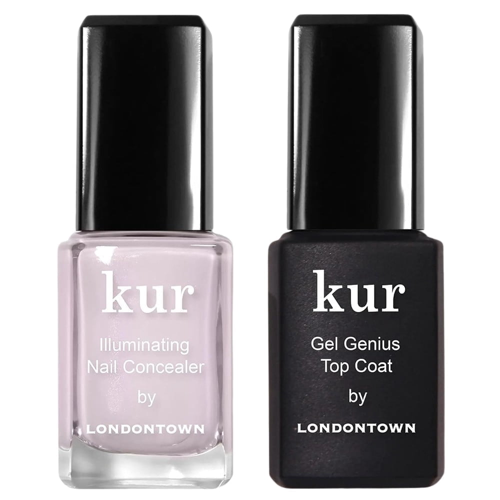 Londontown kur Pink Conceal and Go Duo Set, Includes Pink Nail Illuminating Concealer and Gel Genius Top Coat