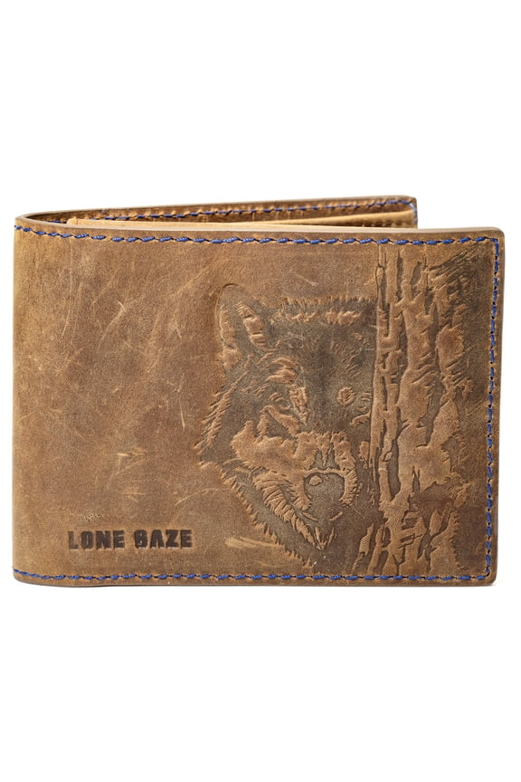 Stand Out with a Wolf - RFID Premium Leather Wallet for Men, Gift-Ready Box Included A101