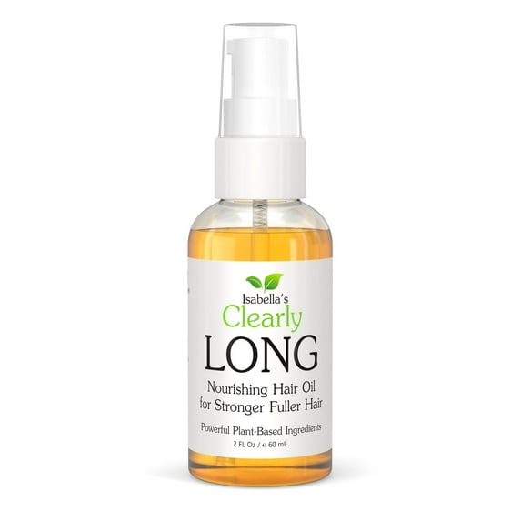 LONG, 100% Natural Hair Strengthening + Conditioning Leave In Oil Treatment for Split Ends, Dry and Damaged Hair with Castor, Jojoba, Argan Oils | Sulfate Free, Alcohol Free, Made in USA