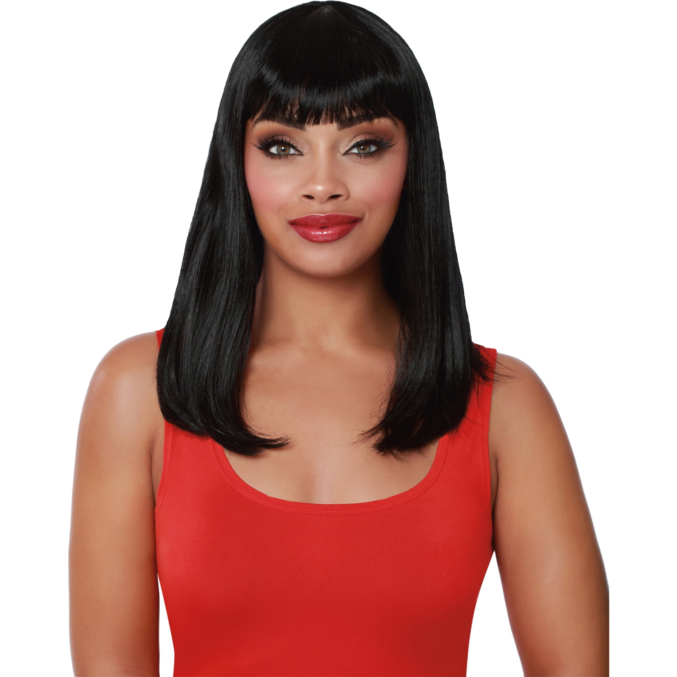 Long Bob Wig, Black, Halloween Accessory for Adults, by Way to Celebrate