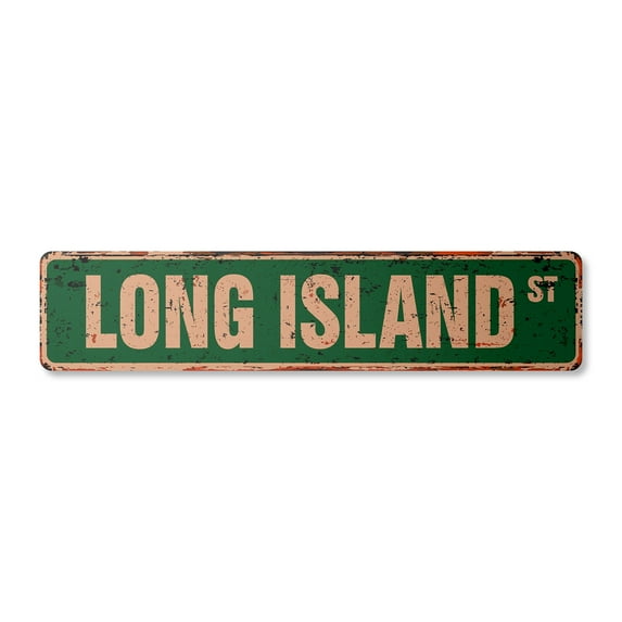 LONG ISLAND Vintage Aluminum Street Sign LI LIC NY New York rustic metal tin | Indoor/Outdoor | 18" Wide