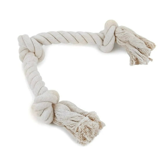 LONG Rope Eco Friendly Dog Tug Toys 21 inches 100% Cotton FUN 3 Knot Interactive (One Long Rope Toy)