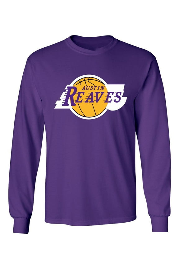 LONG SLEEVE Austin Reaves Lakers Logo Dunk Shirt T-Shirt Purple
