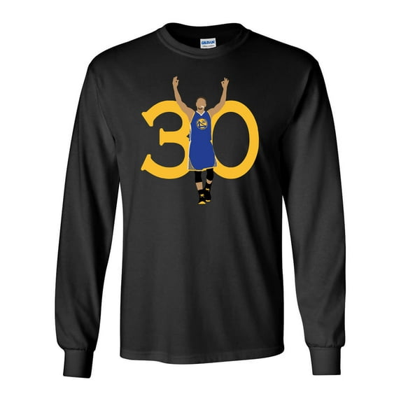 LONG SLEEVE BLACK Golden State Curry "30" T-shirt YOUTH