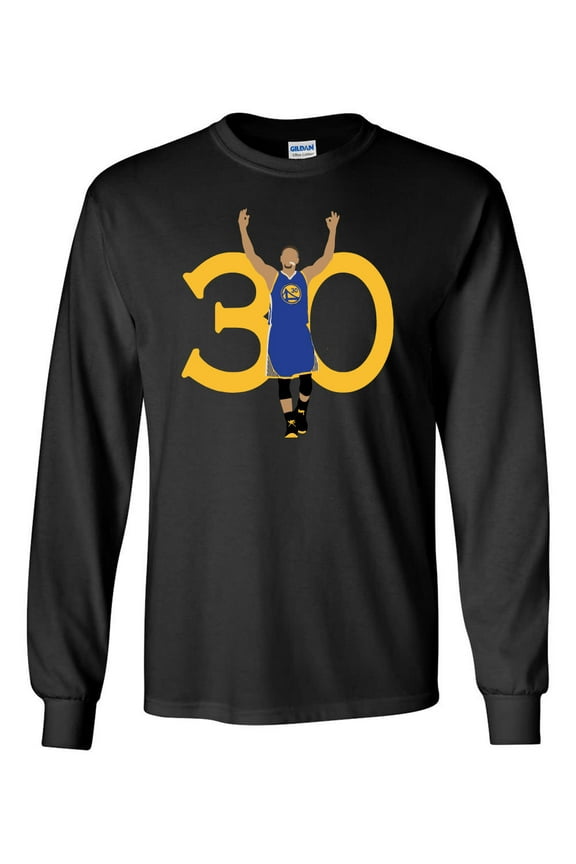LONG SLEEVE BLACK Golden State Curry "30" T-shirt YOUTH