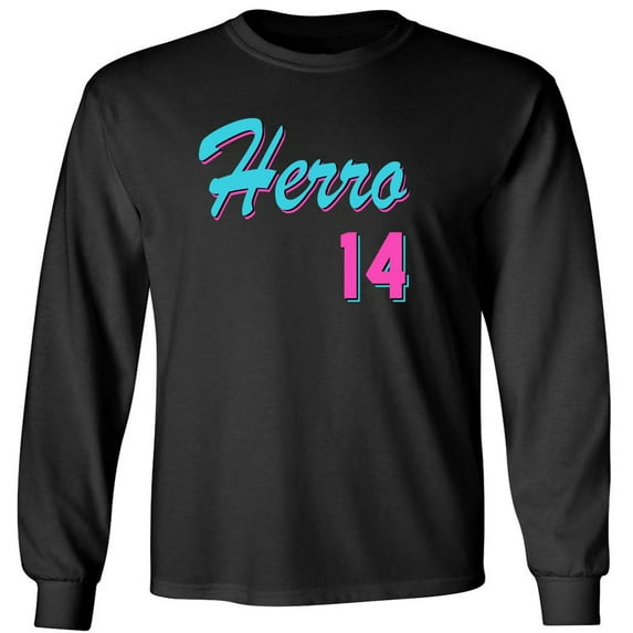 LONG SLEEVE BLACK Heat Tyler Herro Vice City Logo T-shirt ADULT