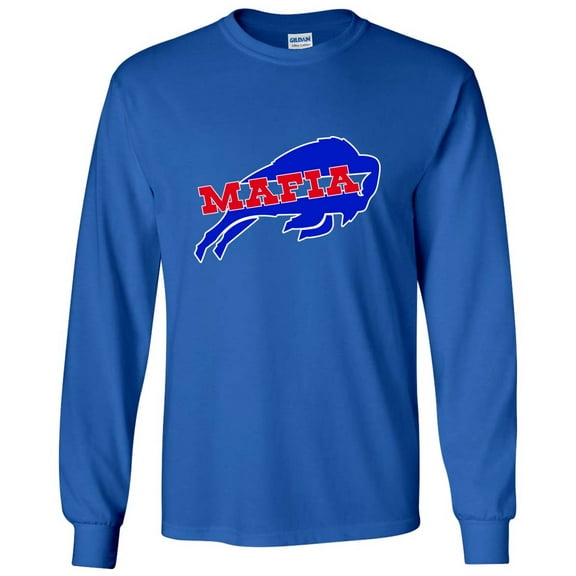 LONG SLEEVE BLUE Bills Mafia Logo T-shirt ADULT