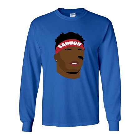 LONG SLEEVE BLUE Giants Saquon Saquon Barkley Face T-shirt ADULT