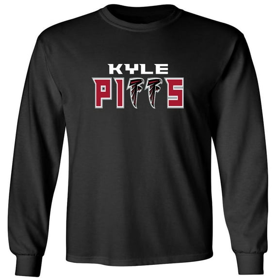 LONG SLEEVE Black Falcons Kyle Pitts Logo T-shirt ADULT