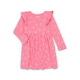thumbnail image 1 of Garanimals Toddler Girl Long Sleeve Printed Dress with Ruffle Shoulders, Sizes 18M-5T, 1 of 4
