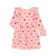 thumbnail image 1 of Garanimals Toddler Girl Long Sleeve Printed Dress with Ruffle Shoulders, Sizes 18M-5T, 1 of 3