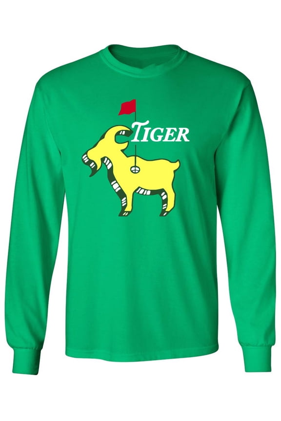 LONG SLEEVE GREEN Tiger Woods Goat Logo Masters T-shirt ADULT