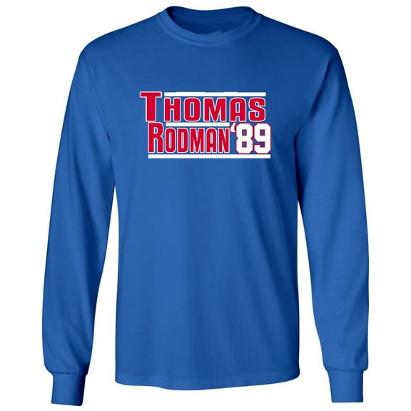 LONG SLEEVE Isiah Thomas Dennis Rodman Pistons 1989 Shirt T-Shirt