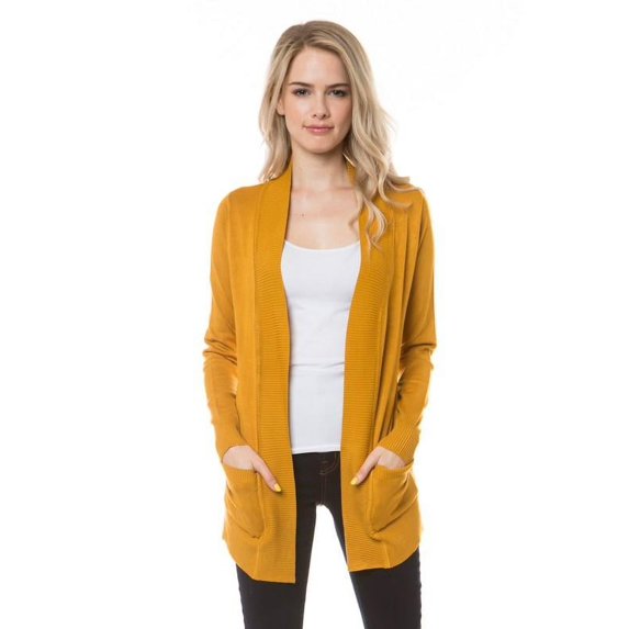 LONG SLEEVE OPEN CARDIGAN WITH POCKETS
