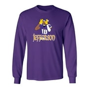 SHEDD SHIRTS LONG SLEEVE PURPLE Justin Jefferson Vikings TD Dance T-shirt YOUTH SMALL