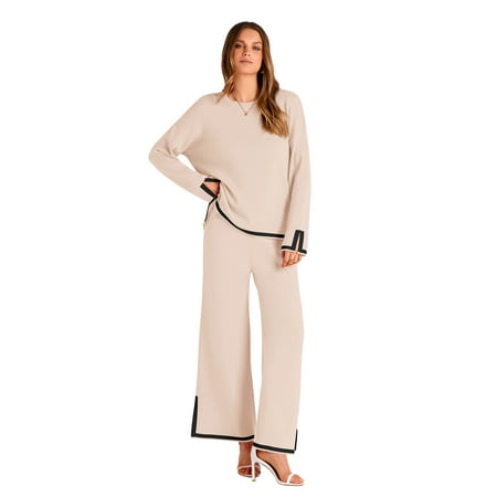 PRETTYGARDEN Women's Long Sleeve Pant Set, Sizes S-XXL