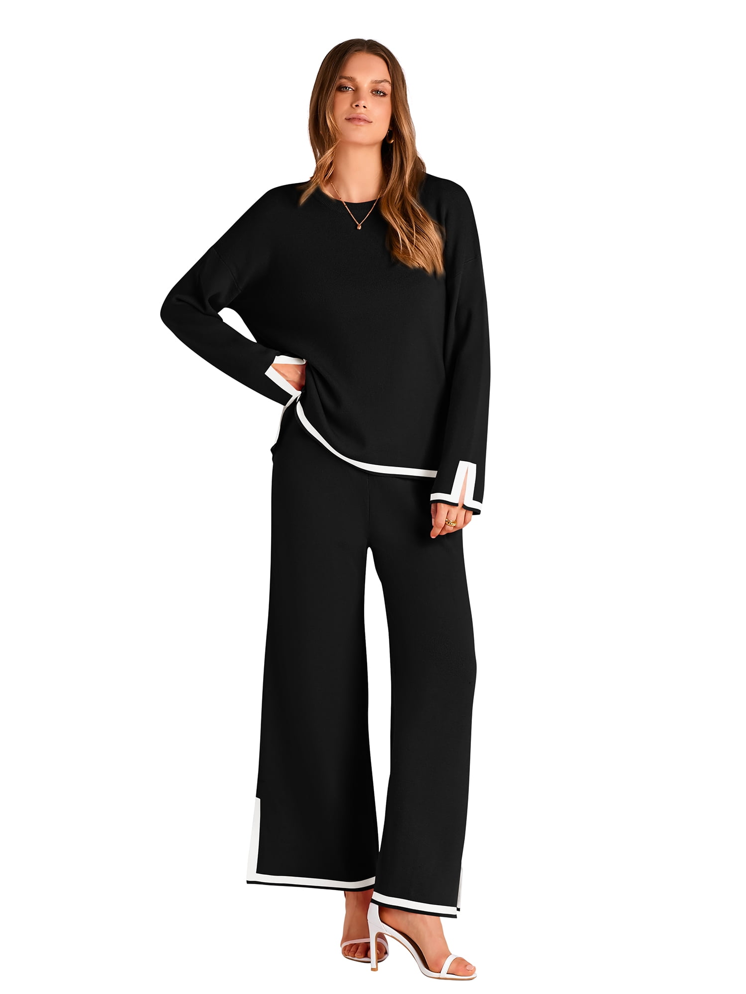 PRETTYGARDEN Women's Long Sleeve Pant Set, Sizes S-XXL
