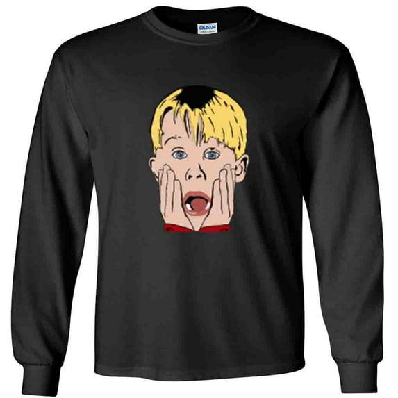 LONG SLEEVE Shedd Shirts BLACK Home Alone Kevin McCallister "FACE" T-Shirt