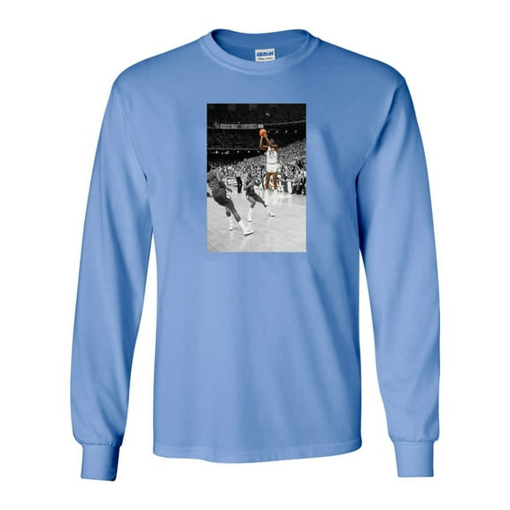 LONG SLEEVE Shedd Shirts Carolina Michael Jordan "UNC The Shot" Youth X-Large T-Shirt
